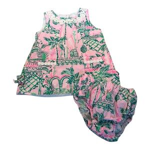 Lilly Pulitzer Baby Shift Dress with Matching Bloomers Size 12-18 Months